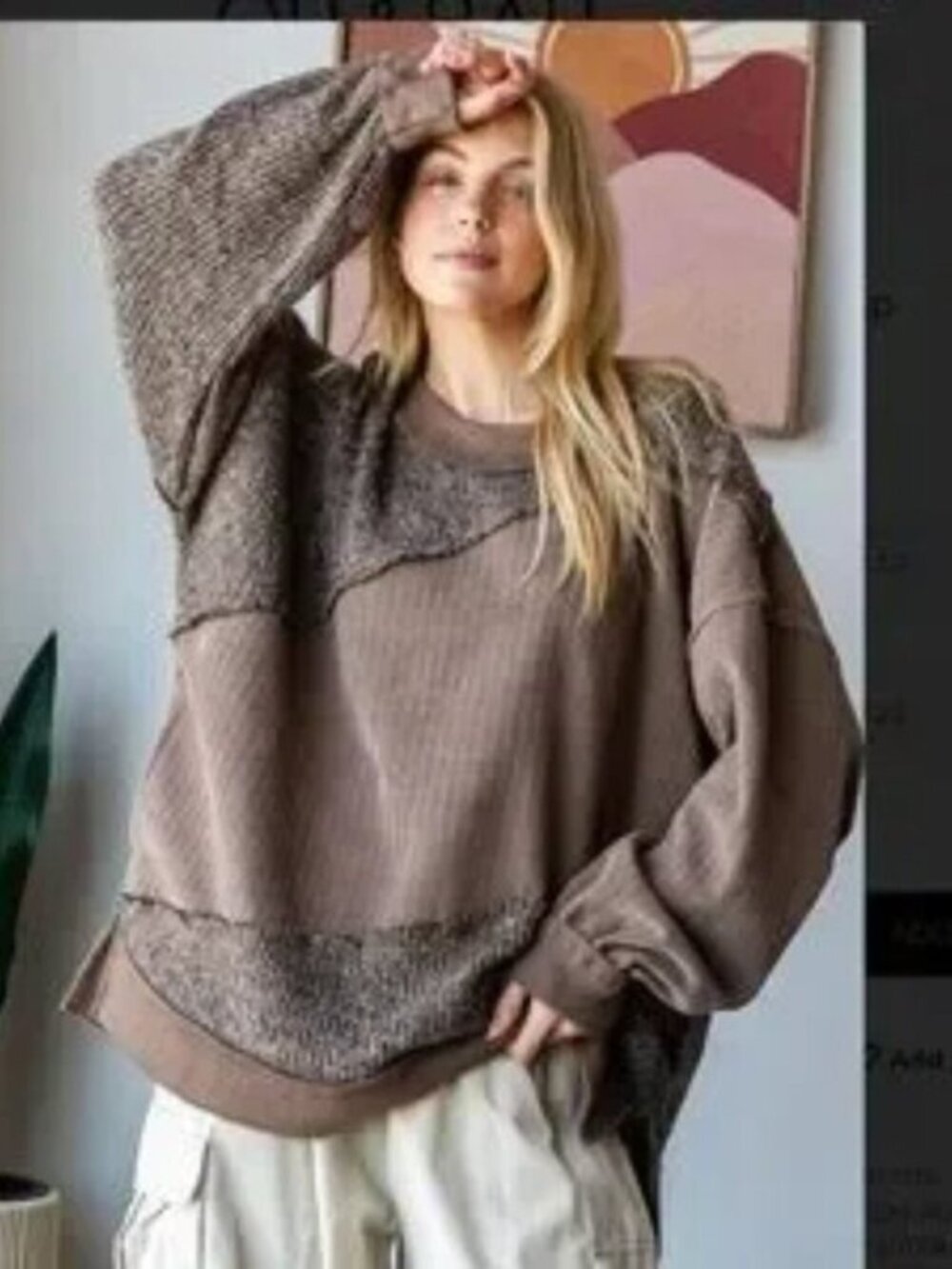LIKE NEW! Oli & Hali "What We Had" Bohemian Oversized Sweatshirt XL